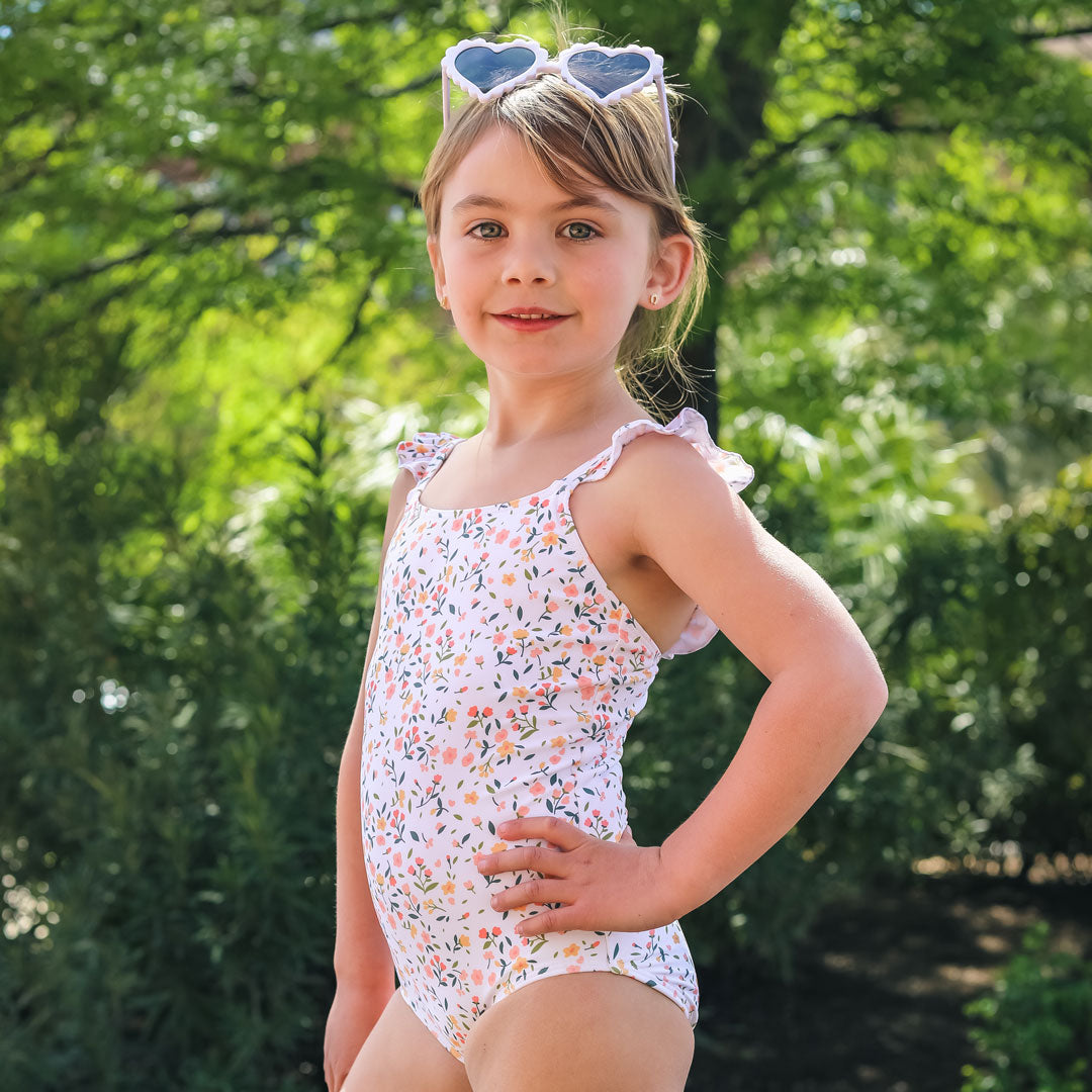 Ruffle Strap One Piece Swimsuit (Girls)