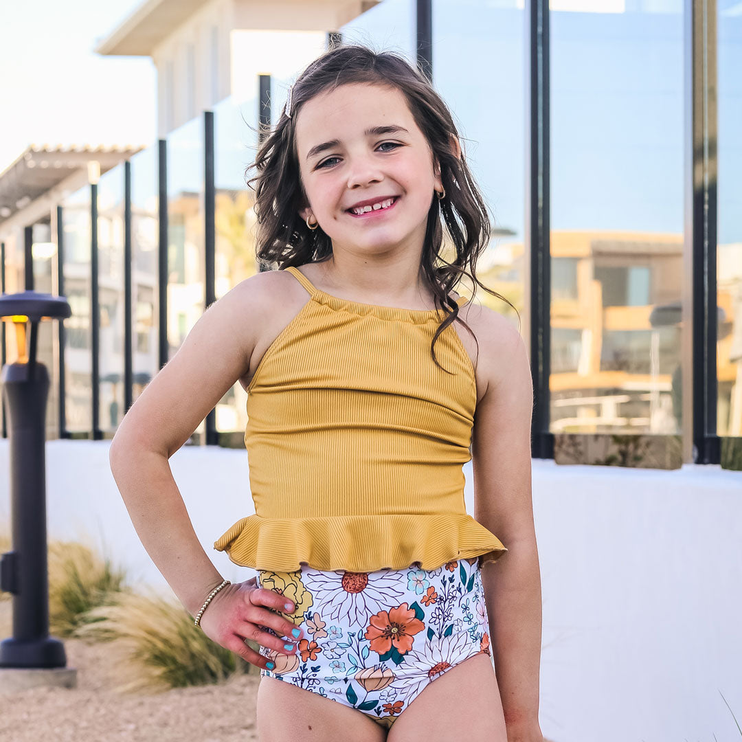 High Neck Peplum Tankini Top (Girls), image 10 of 20