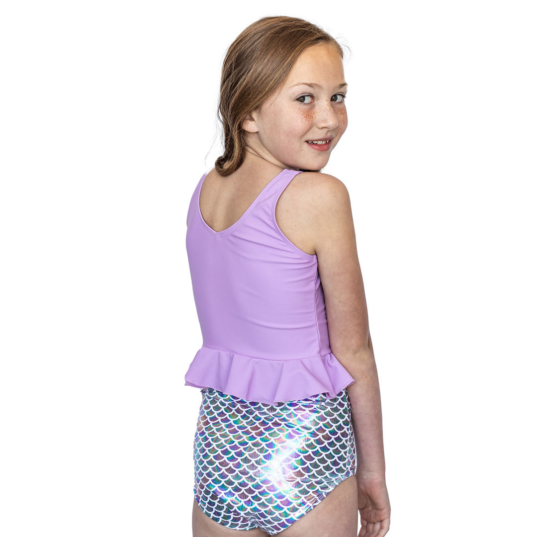 V Neck Peplum Tankini Top (Girls)