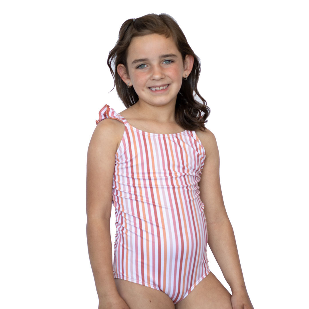 Ruffle Strap One Piece Swimsuit (Girls)