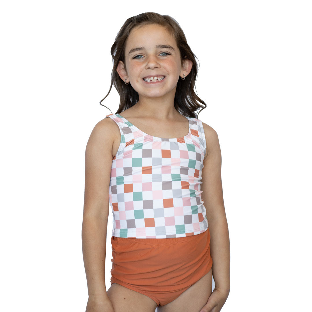 Triple Bow Back Tankini Top (Girls)