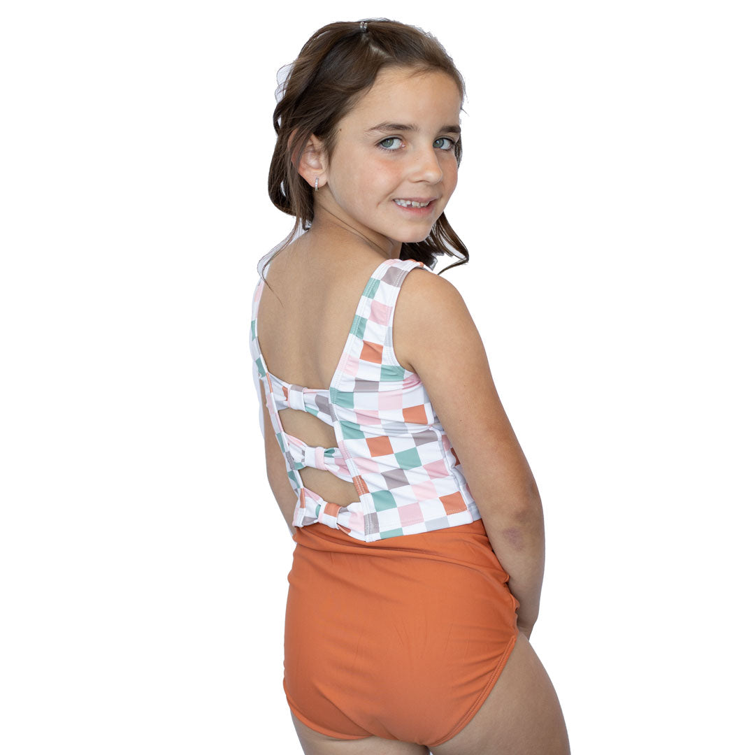 Triple Bow Back Tankini Top (Girls)