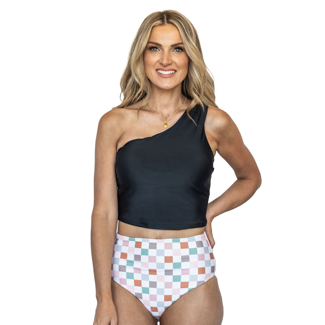Single Shoulder Tankini Top
