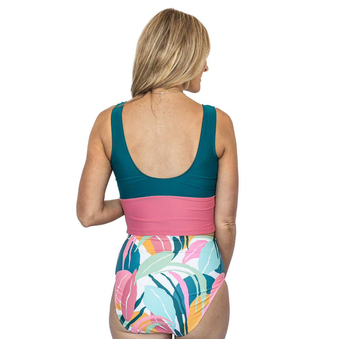 Scoop Neck Crop Tankini Top