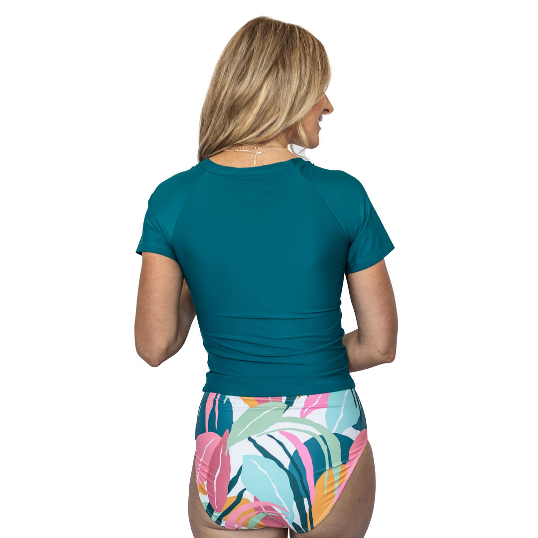 Short Sleeve Rash Guard Tankini Top