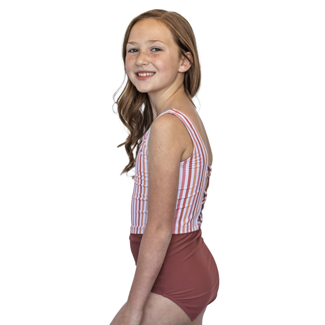 Triple Bow Back Tankini Top (Girls), image 2 of 5