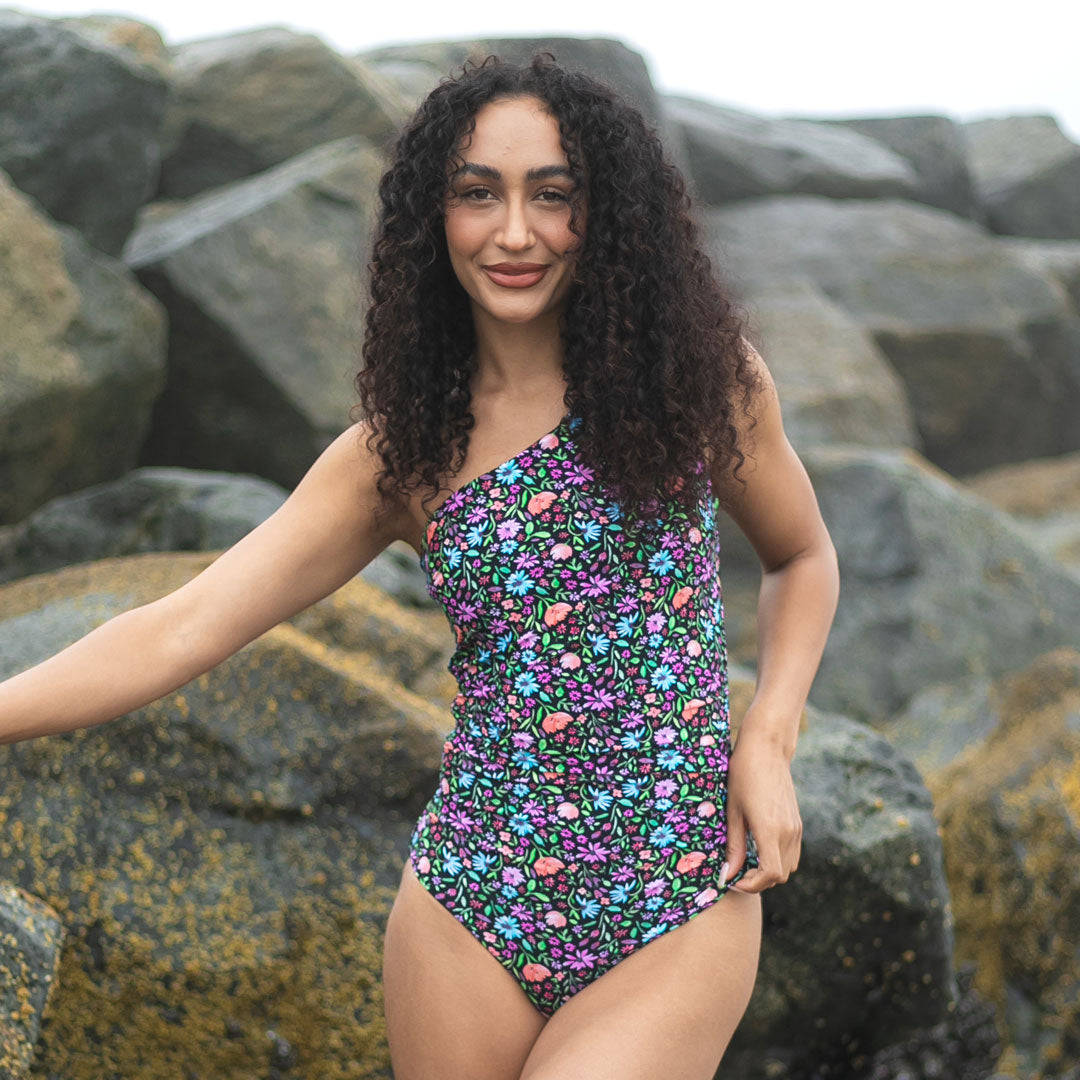 Single Shoulder One Piece Swimsuit
