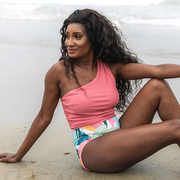 Single Shoulder Tankini Top