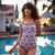 Scoop Neck Outline One Piece Swimsuit