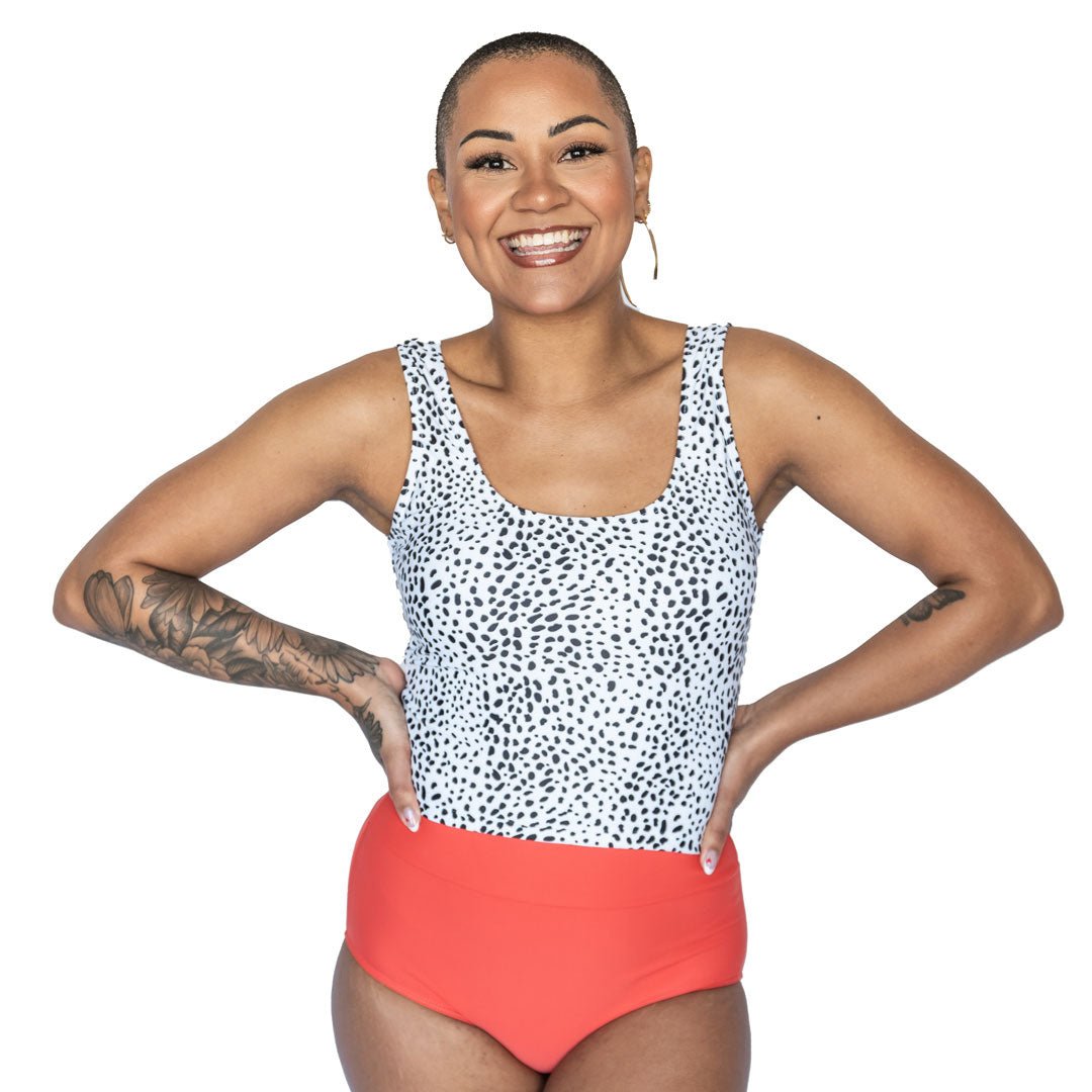 Scoop Neck Ladder Back Tankini Top