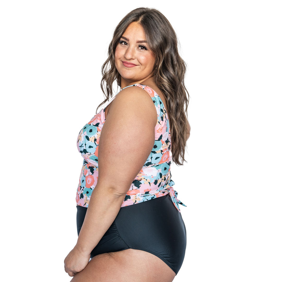 Scoop Neck Ladder Back Tankini Top