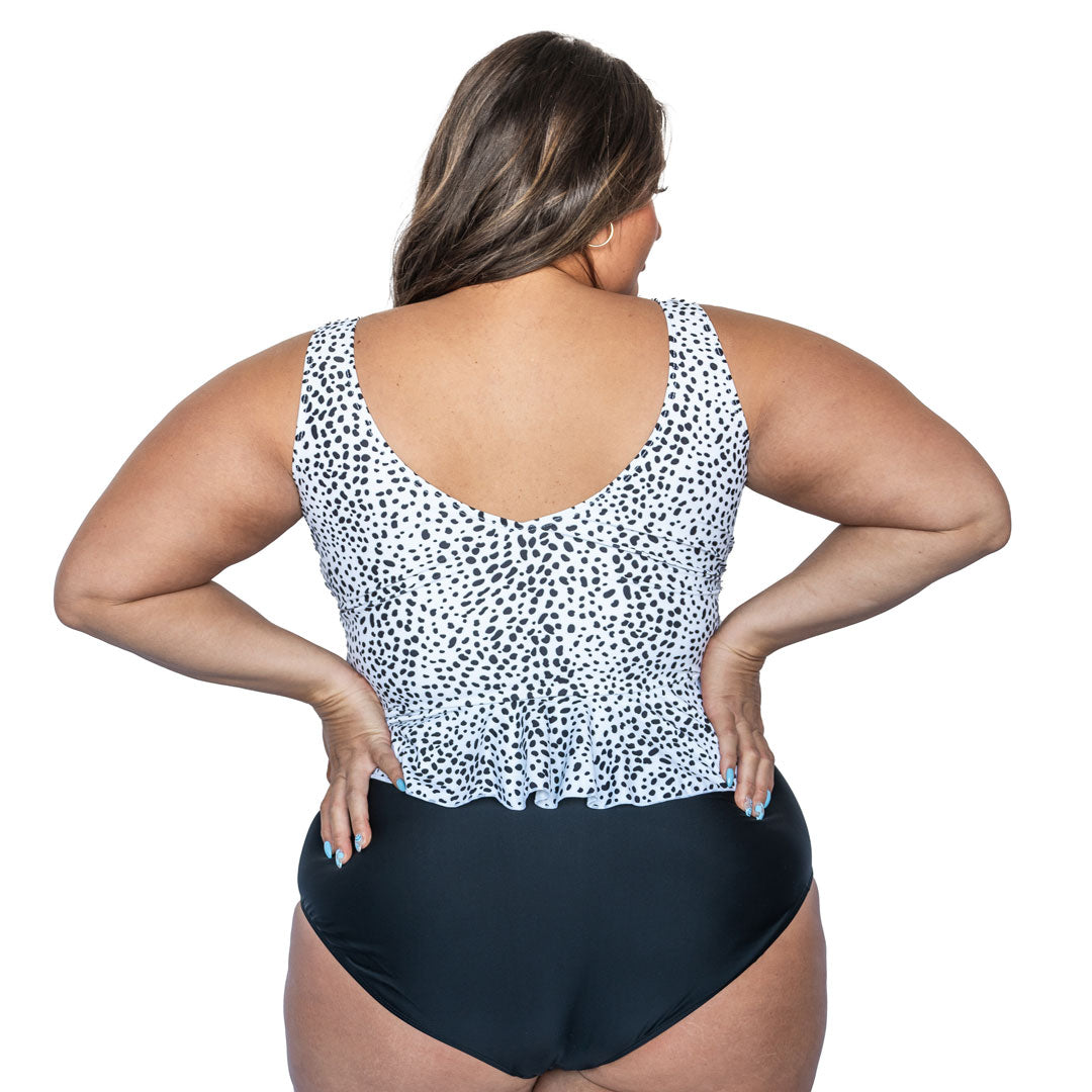 V Neck Peplum Tankini Top