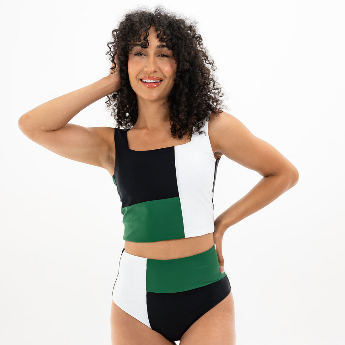 Square Neck Crop Tankini Top