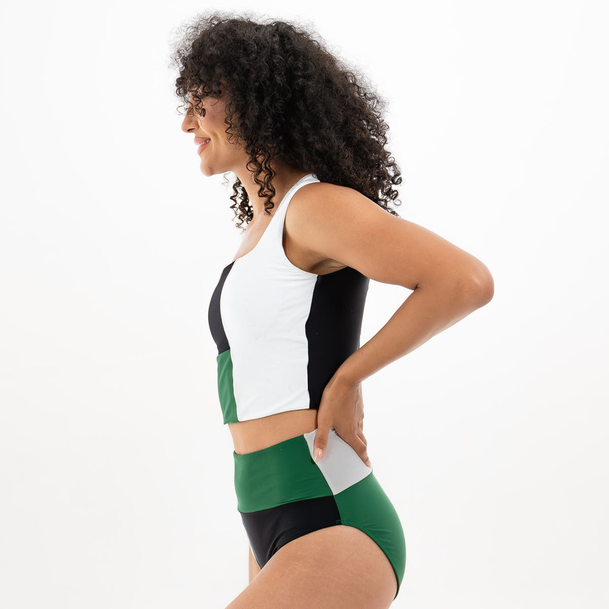 Square Neck Crop Tankini Top