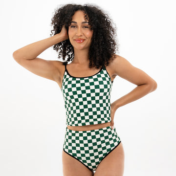 Spaghetti Strap Outline Tankini Top