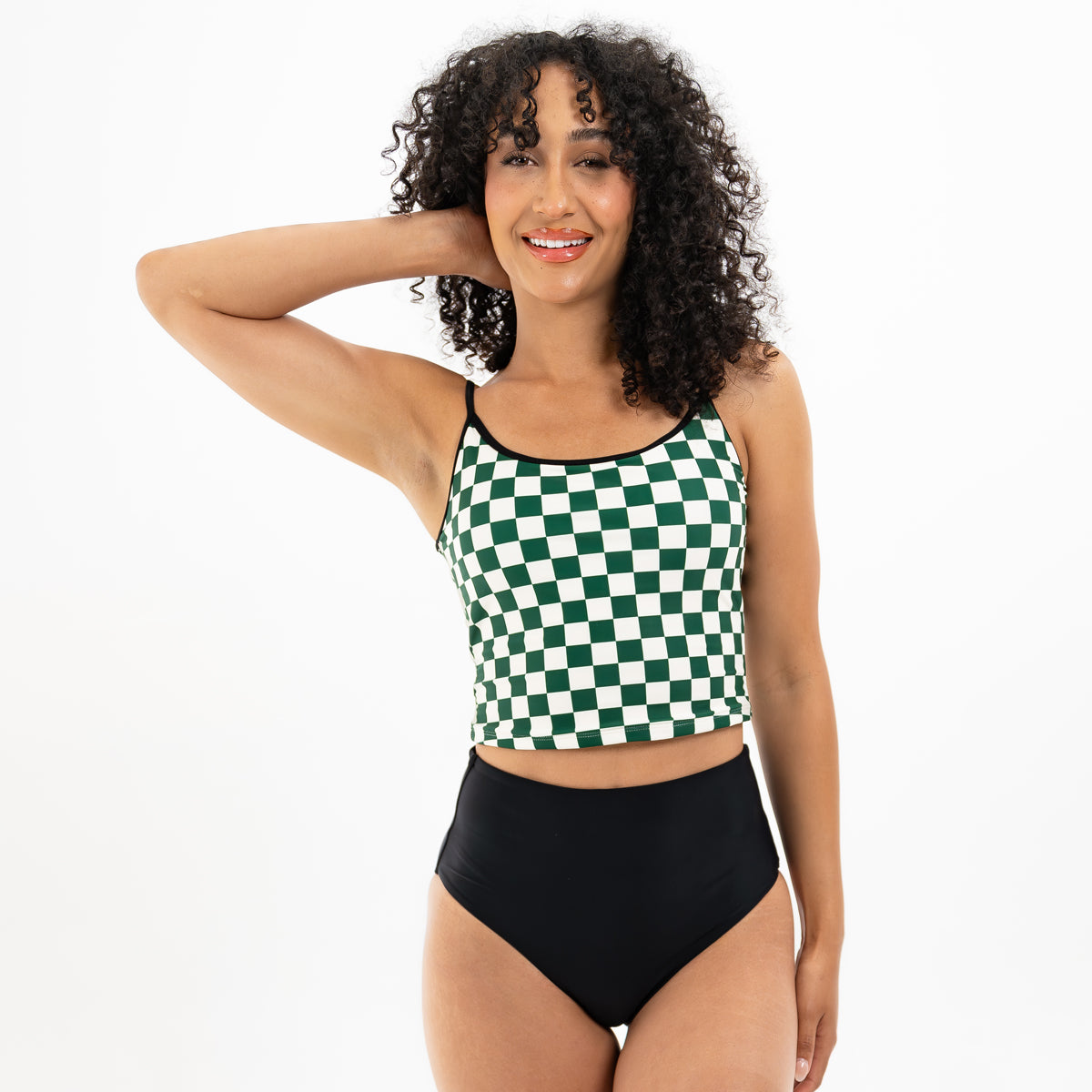 Spaghetti Strap Outline Tankini Top