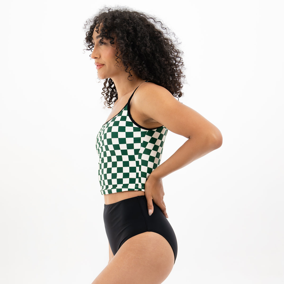 Spaghetti Strap Outline Tankini Top