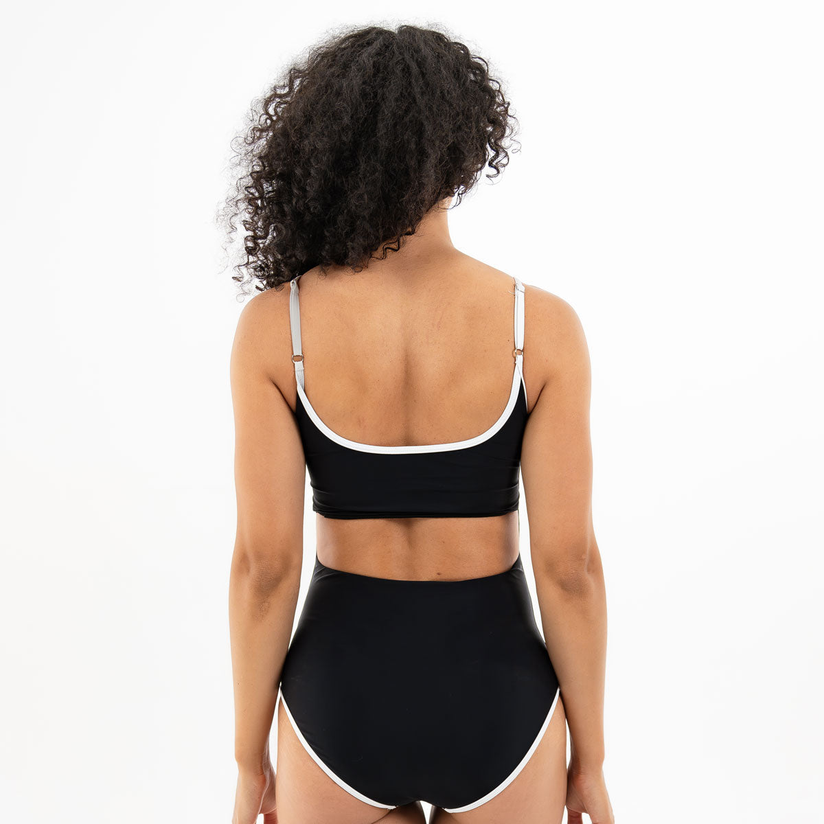 Scoop Neck Outline One Piece Swimsuit