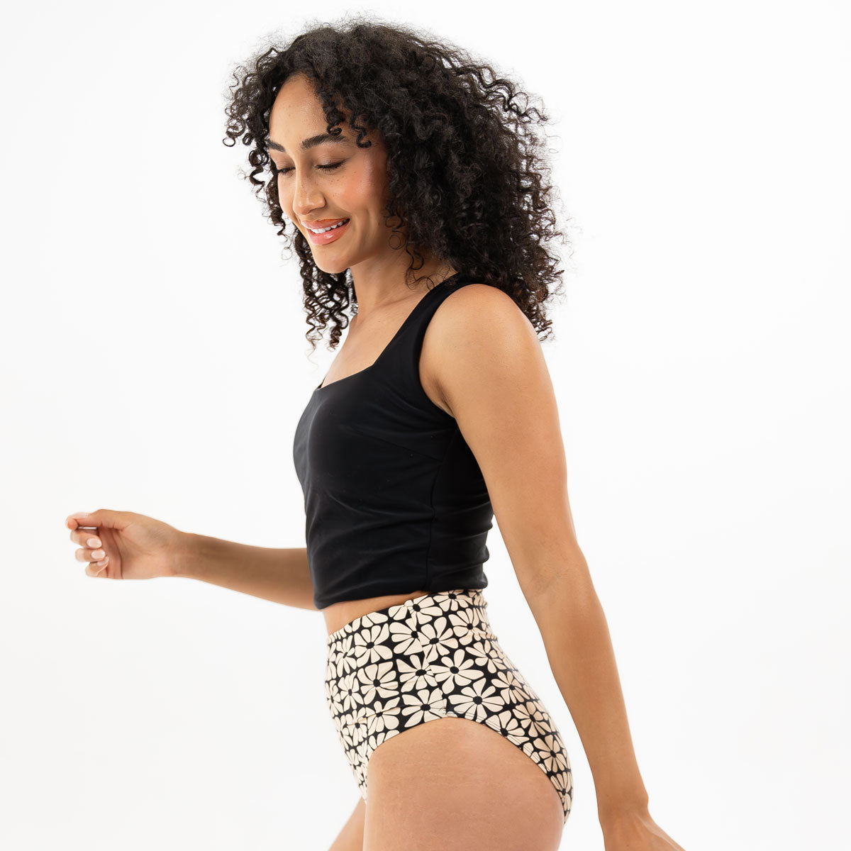 Square Neck Crop Tankini Top