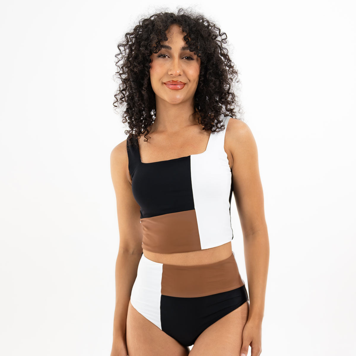 Square Neck Crop Tankini Top