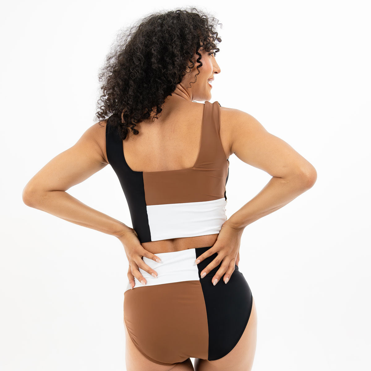 Square Neck Crop Tankini Top