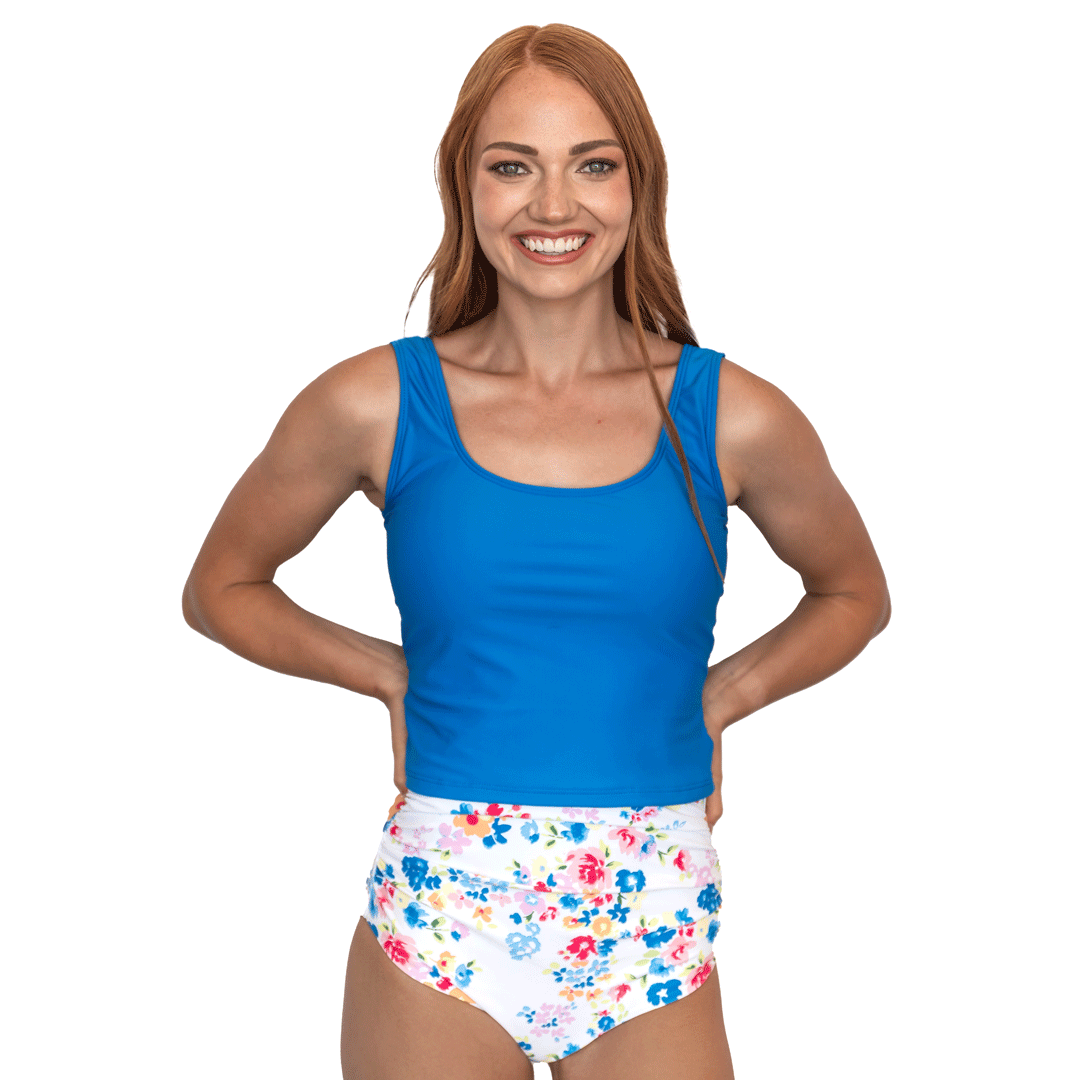 Scoop Neck Ladder Back Tankini Top