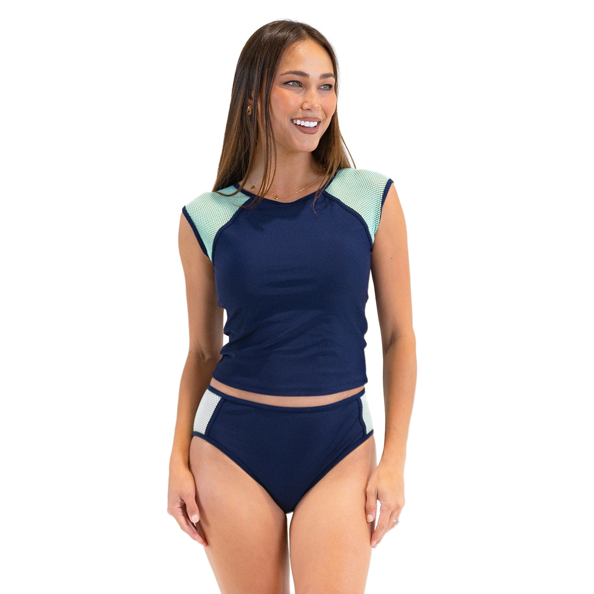 Mid Rise Mesh Detail Bottoms