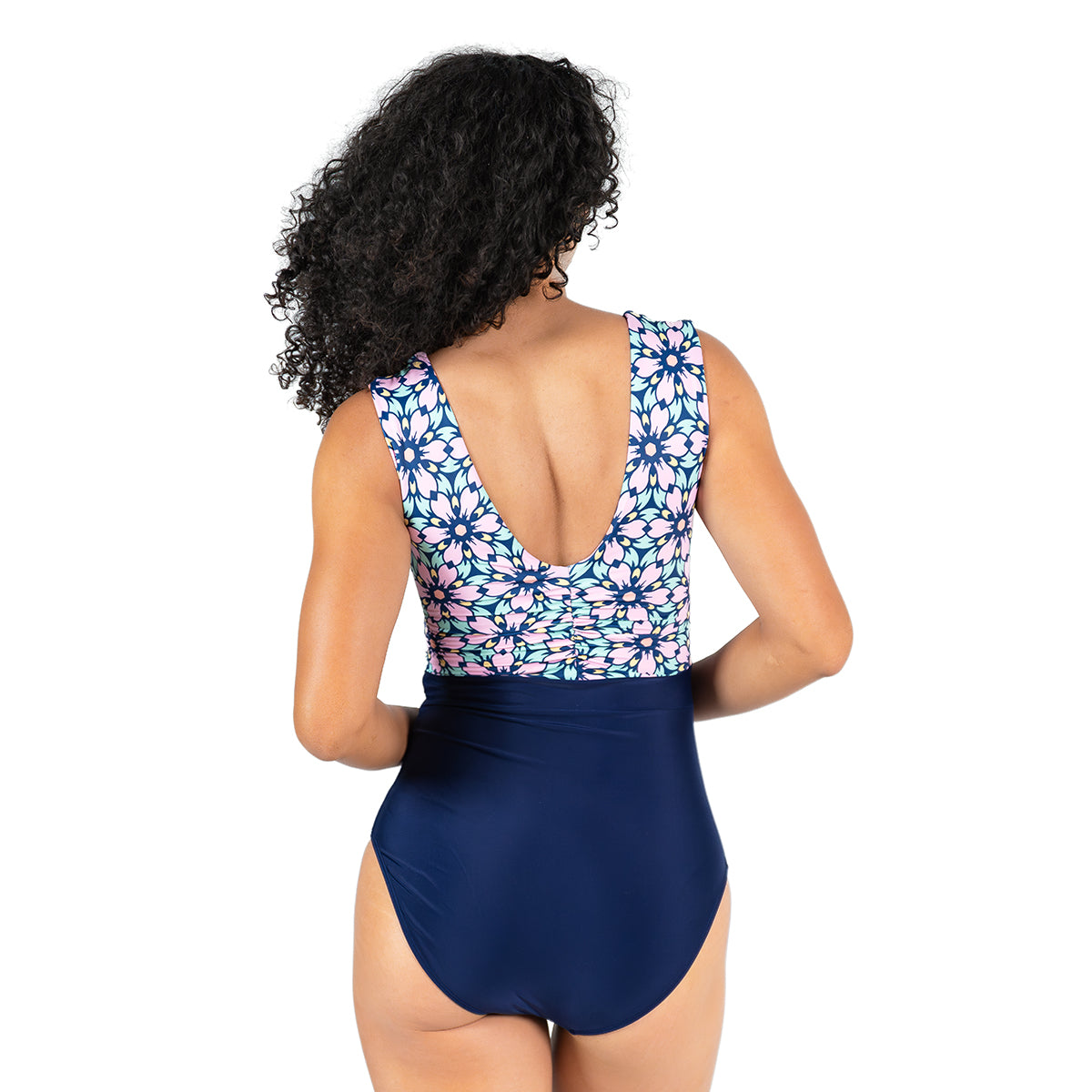V Neck Gathered One Piece Swimsuit – Janela Bay
