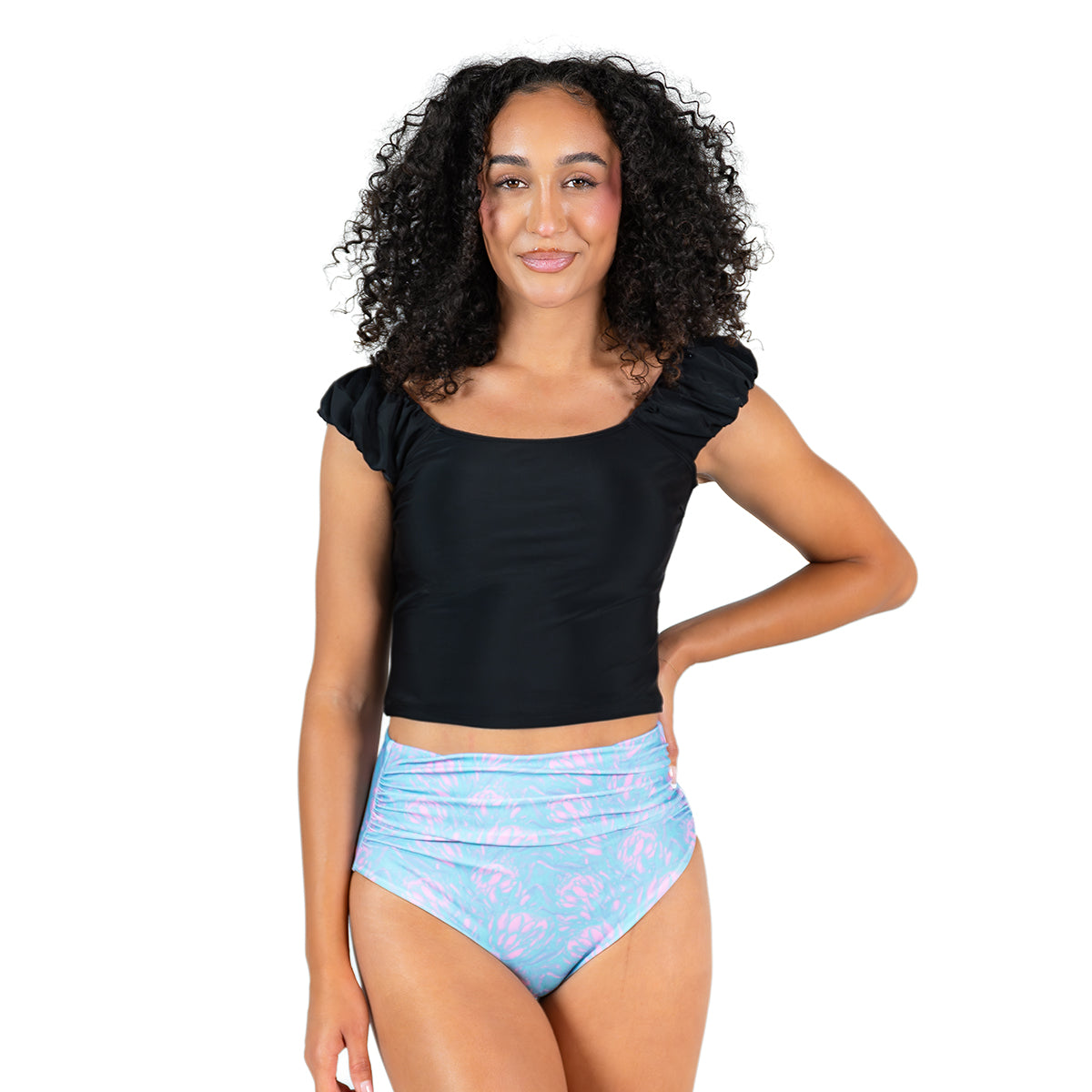 Puffy Sleeve Tankini Top