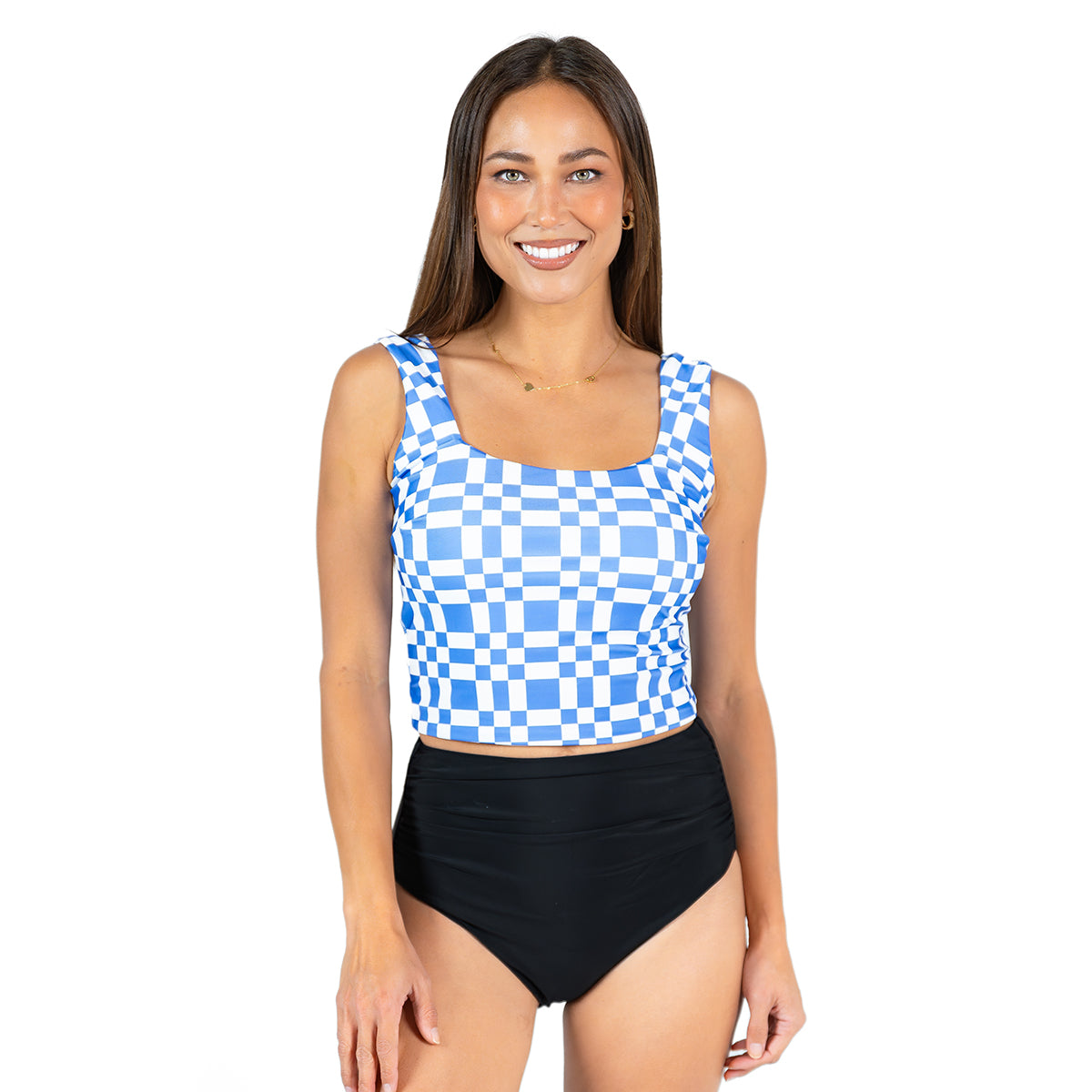 Square Neck Crop Tankini Top
