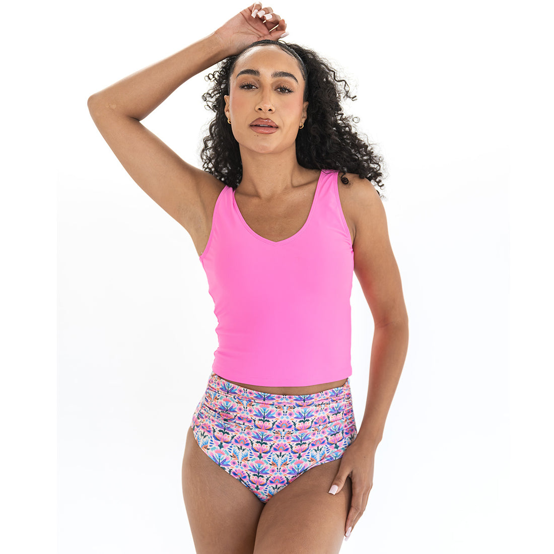Ruched High Waist Bottoms by Janela Bay