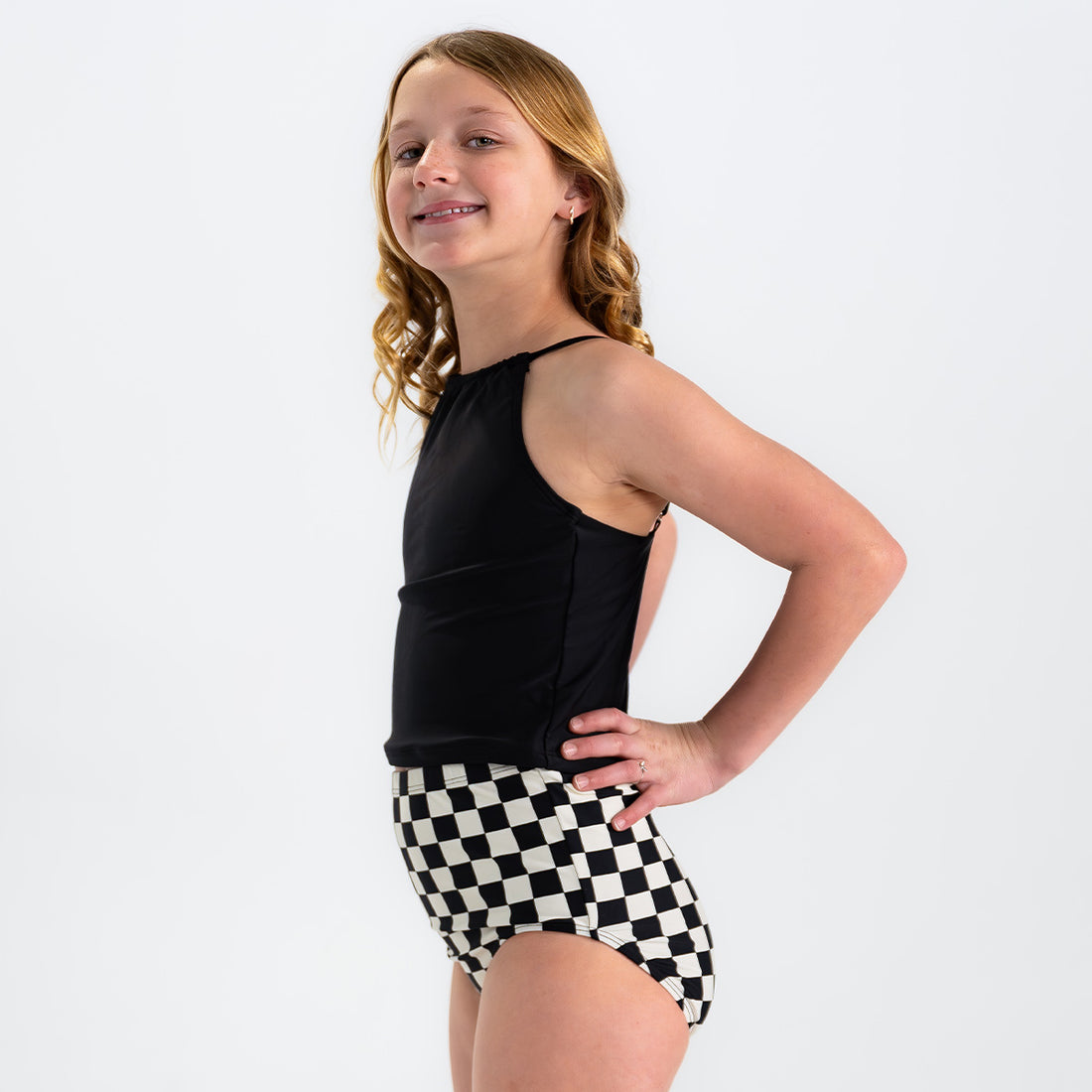 Original High Waist Bottoms (Girls), Cream Square Floral / 2T, alternate product image by Janela Bay
