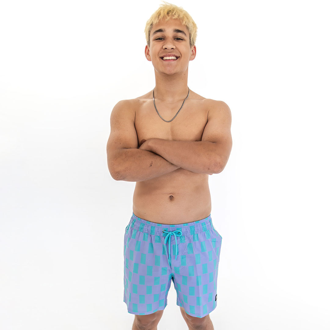 Cruiser Shorts, Pastel Rectangles / XXL, alternate product image by Janela Bay