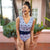 V Neck Gathered Tankini Top