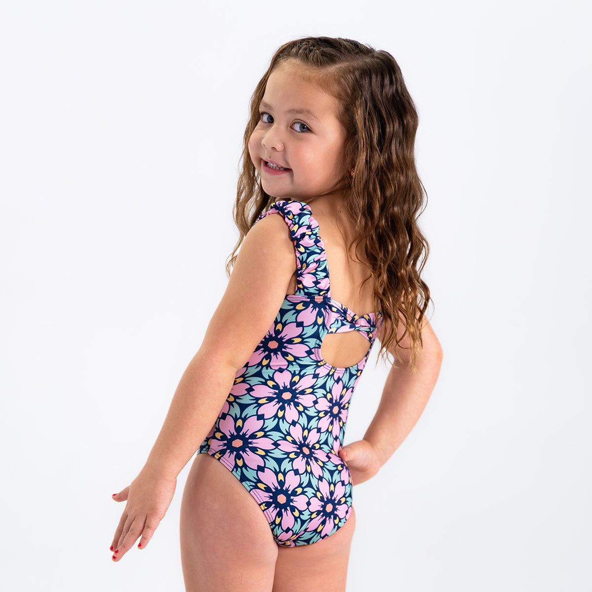 Puffy Sleeve One Piece Swimsuit (Girls)