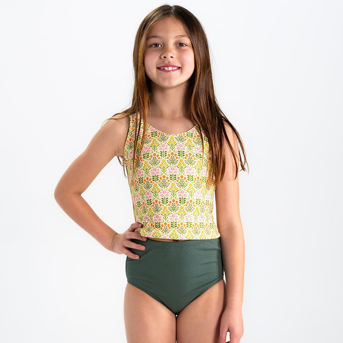 Original High Waist Bottoms (Girls), Pastel Floral / 2T, alternate product image by Janela Bay