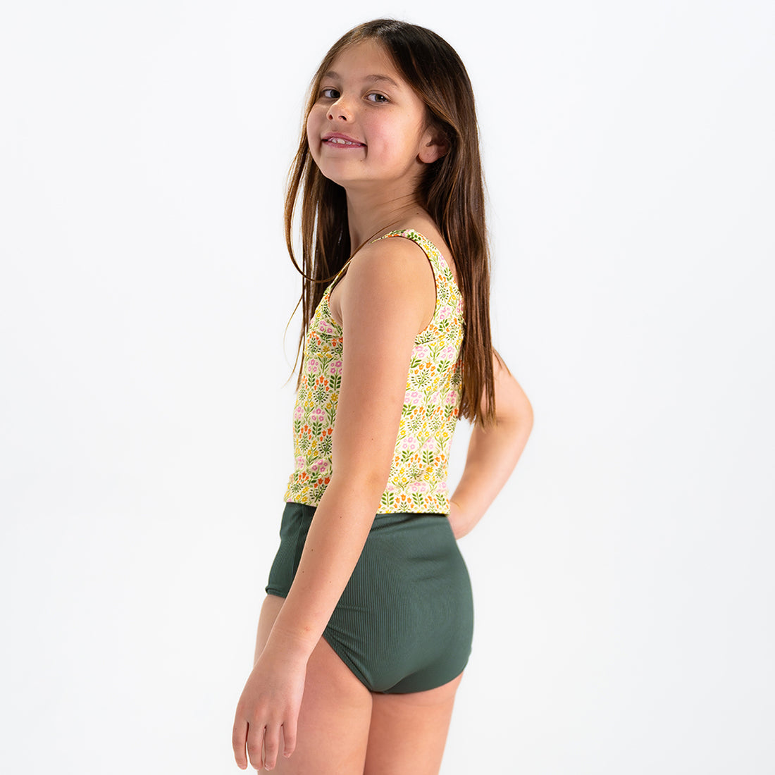 V Neck Tankini Top (Girls), English Garden Floral / 2T, alternate product image by Janela Bay
