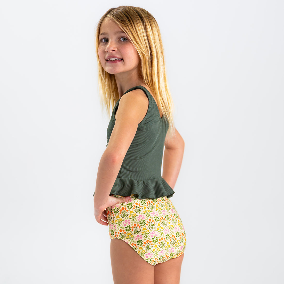 Original High Waist Bottoms (Girls), English Garden Floral / 2T, alternate product image by Janela Bay
