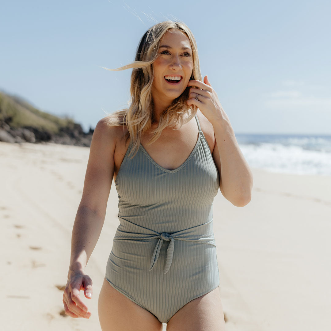 Waist Tie One Piece Swimsuit