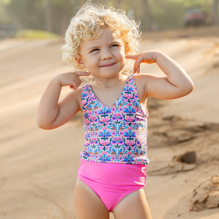 V Neck Tankini Top (Girls) by Janela Bay