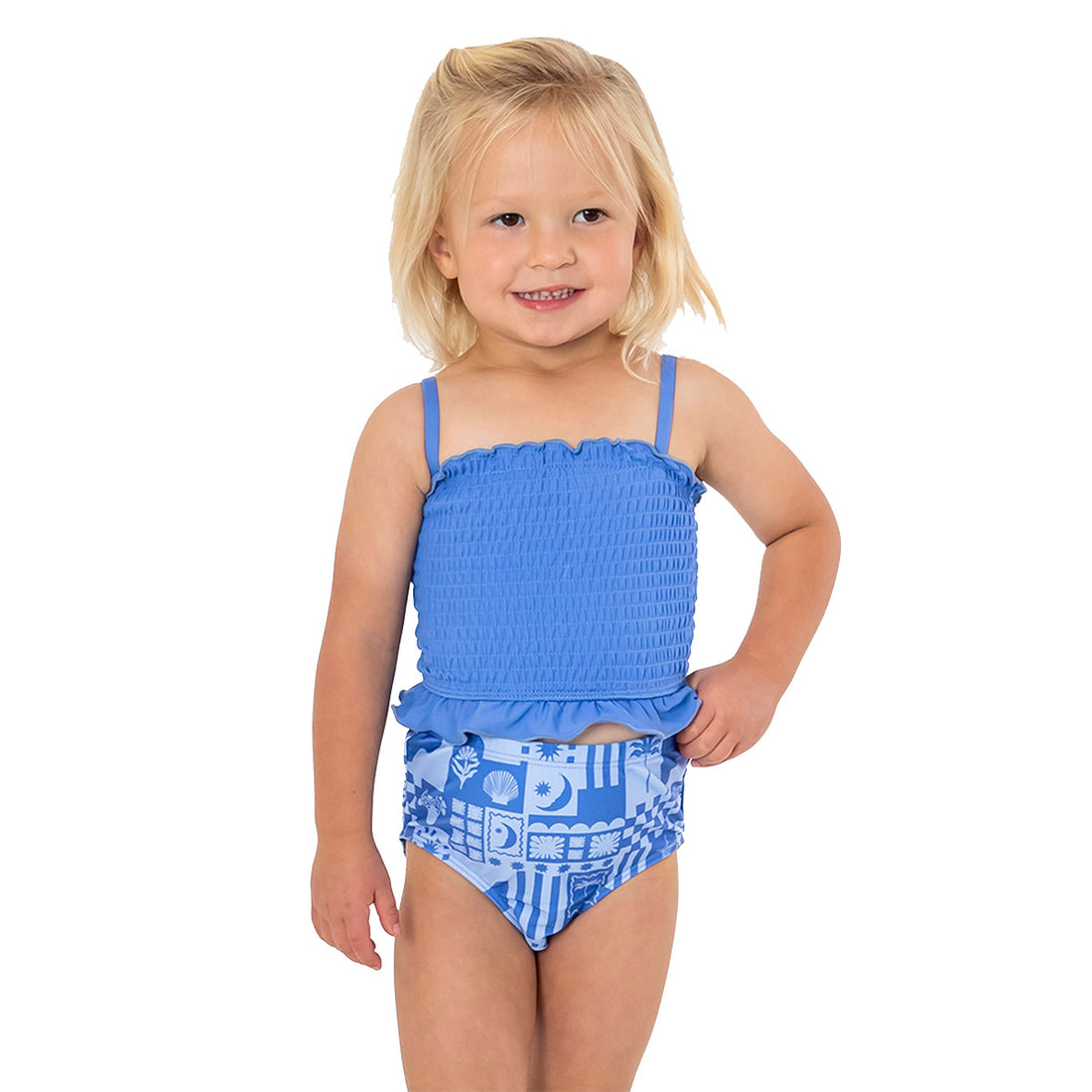 Smocked Tankini Top (Girls) by Janela Bay