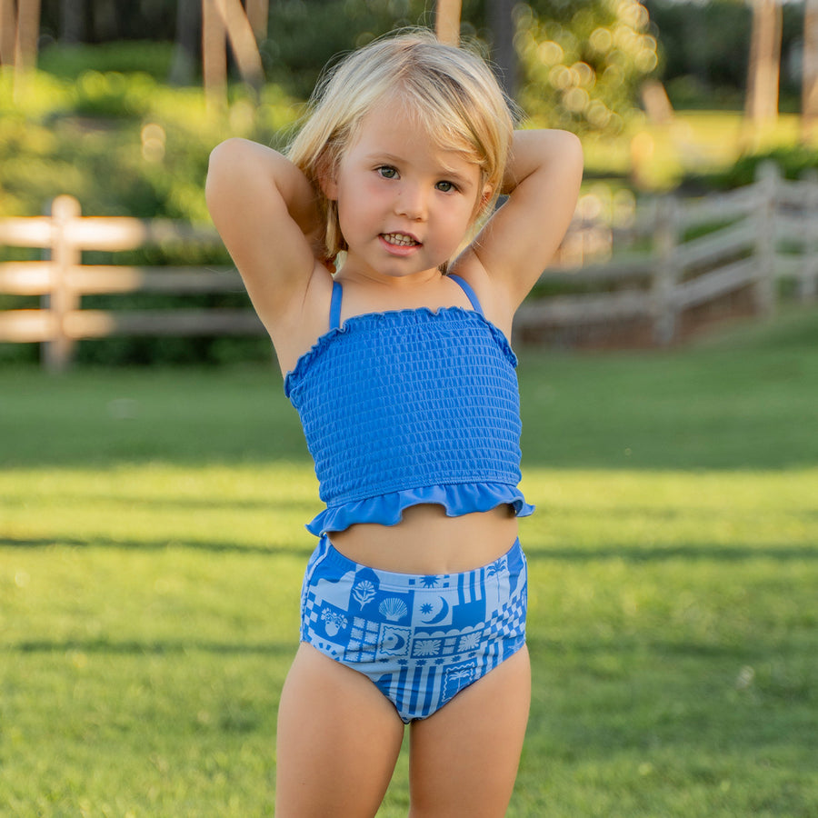 Smocked Tankini Top (Girls) by Janela Bay