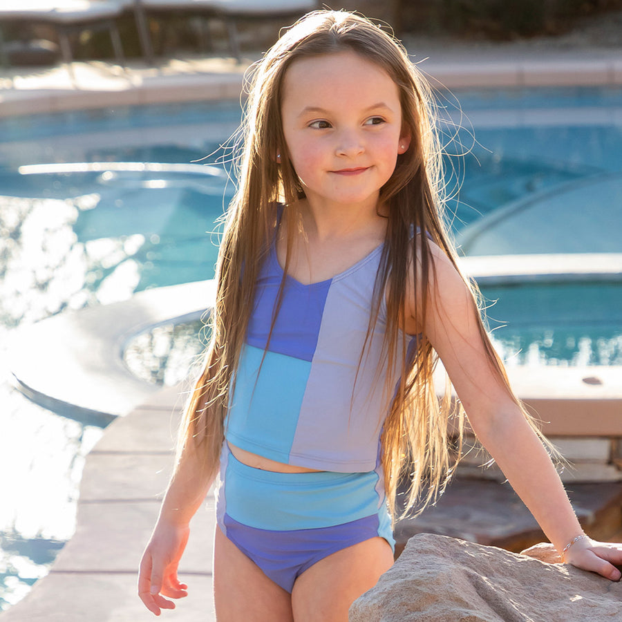 V Neck Tankini Top (Girls) by Janela Bay