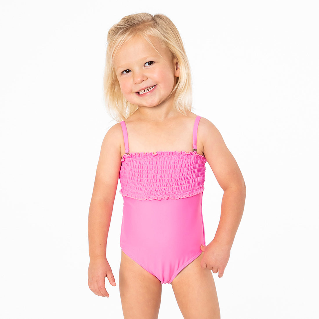 Smocked One Piece Swimsuit (Girls) by Janela Bay