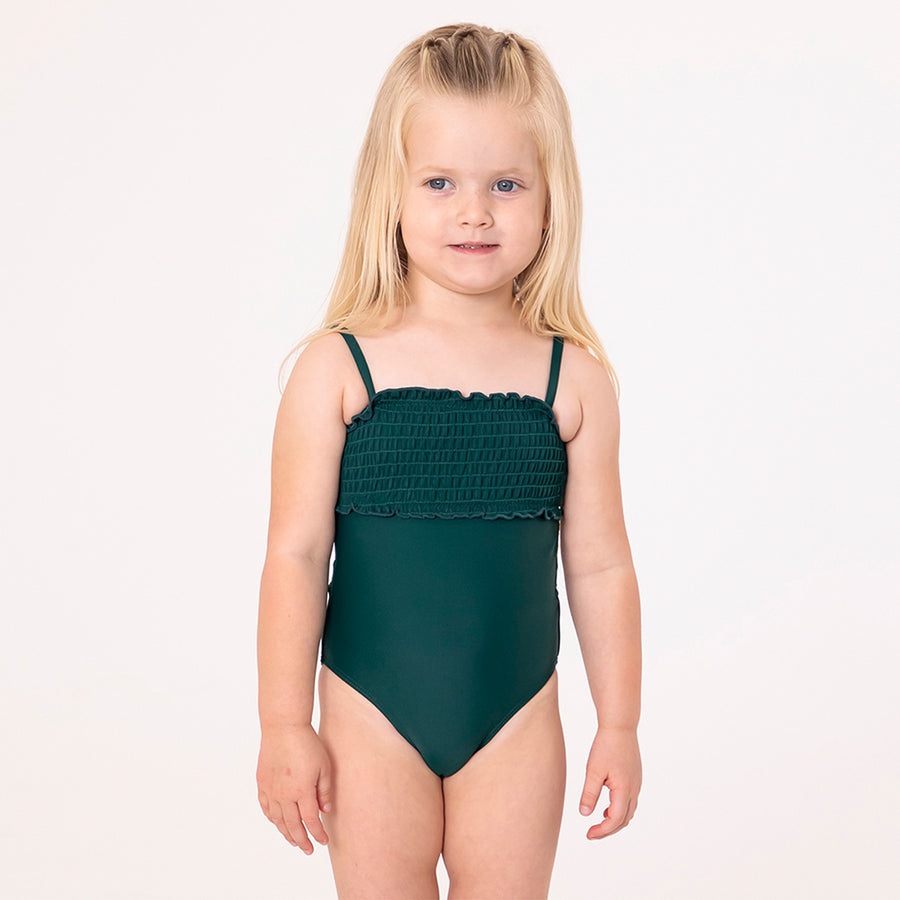 Alternate view of Smocked One Piece Swimsuit (Girls) by Janela Bay