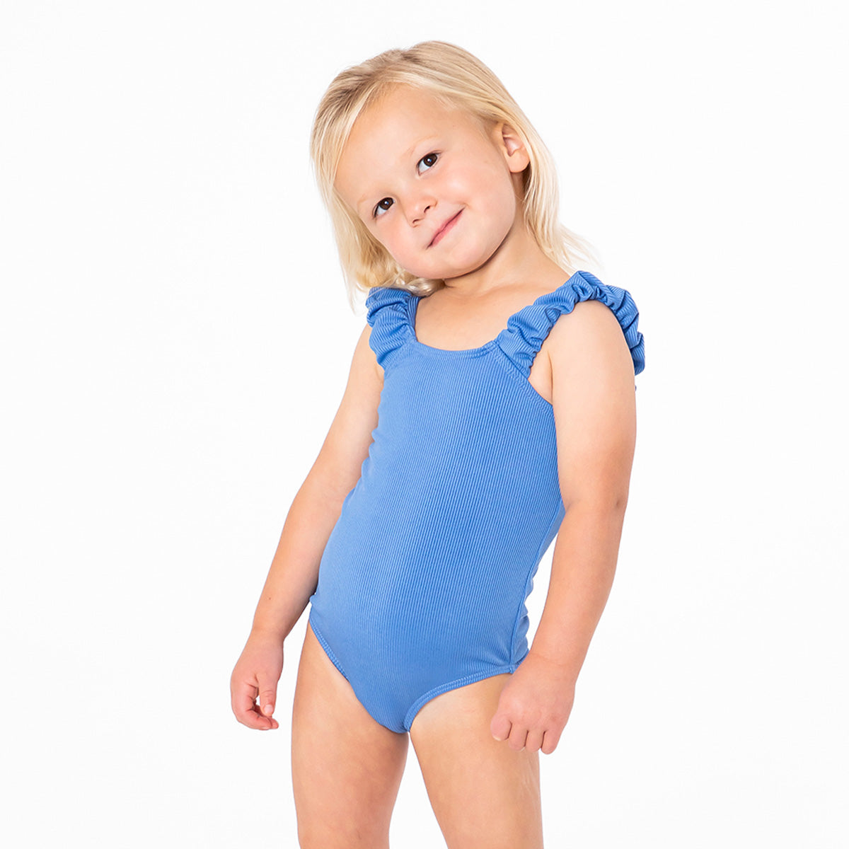 Puffy Sleeve One Piece Swimsuit (Girls)