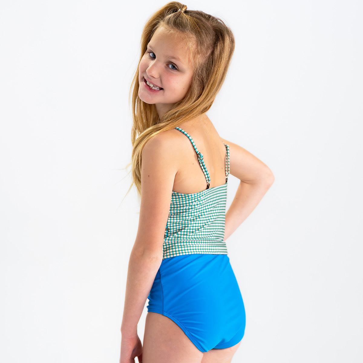 High Neck Crop Tankini Top (Girls)