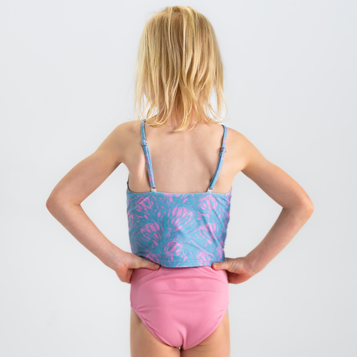 High Neck Crop Tankini Top (Girls)