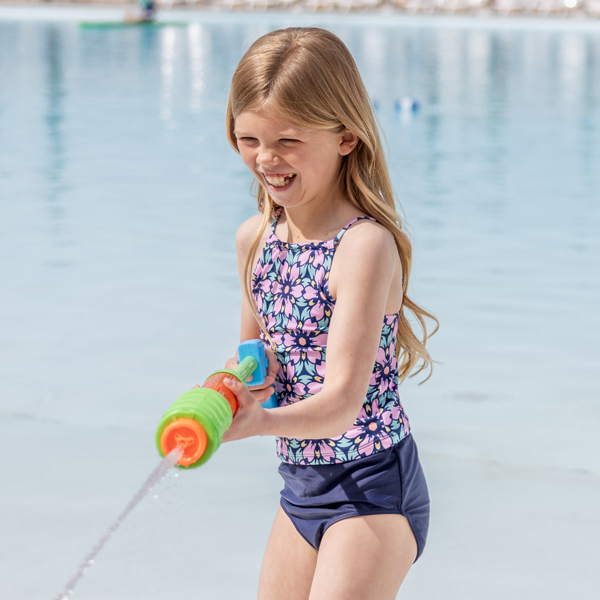 High Neck Crop Tankini Top (Girls)
