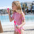 Short Sleeve Rash Guard One Piece Swimsuit (Girls)
